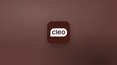 Cleo mark on a deep brown ground